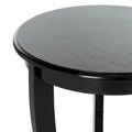 Round Pedestal Side Table with Curved Legs and Lower Shelf