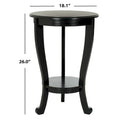 Round Pedestal Side Table with Curved Legs and Lower Shelf