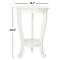 Round Pedestal Side Table with Curved Legs and Lower Shelf
