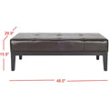 SAFAVIEH Tonja Brown Bicast Leather Rectangular Ottoman