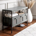SAFAVIEH Tamuita Antique Pewter Console Table with Dark Walnut Finish - Dimensions: 36 x 13.8 x 24.8 inches