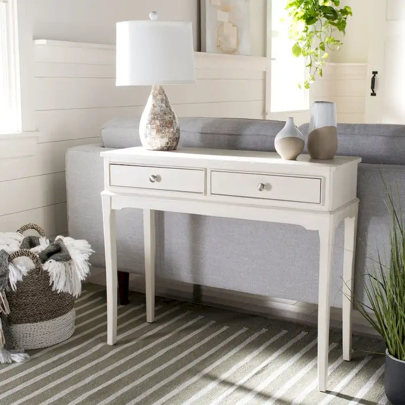 SAFAVIEH Affie 2-Drawer Console Table - Dimensions: 35.5" W x 13" D x 29.5" H