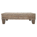 SAFAVIEH Caron Natural Wicker Bench - Washed Finish - Dimensions: 41"W x 28"D x 12"H
