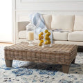 SAFAVIEH Caron Natural Wicker Bench - Washed Finish - Dimensions: 41"W x 28"D x 12"H