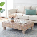 SAFAVIEH Caron Natural Wicker Bench - Washed Finish - Dimensions: 41"W x 28"D x 12"H