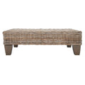 SAFAVIEH Caron Natural Wicker Bench - Washed Finish - Dimensions: 41"W x 28"D x 12"H