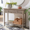 SAFAVIEH Leonia Console Table with 2 Drawers - Dimensions: 35.5" W x 13" L x 29.5" H