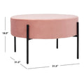 SAFAVIEH Shianne Round Velvet Cocktail Ottoman Table