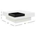 SAFAVIEH Phylis White and Black Coffee Table - Dimensions: 35.4" x 35.4" x 11.8"