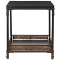 SAFAVIEH Jindra Wicker Accent Table with Wood Top - 22" x 22" x 25.2"