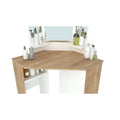 LED-Illuminated Pearl Corner Makeup Vanity with Storage