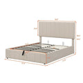 Upholstered Platform Bed with Lift-Up Storage - Full/Queen Size