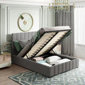 Upholstered Platform Bed with Lift-Up Storage - Full/Queen Size