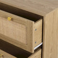 Modern Boho 3-Drawer Rattan Dresser - Stylish Chest of Drawers with Ample Storage for Your Bedroom