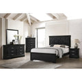 Sigurd Black Velvet Tufted Upholstered Bed with Panel Design
