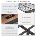 Upholstered Full Bed Frame with Built-in Charging Station and LED Lights - Sturdy Platform Design with Heavy Metal Slats, No Box Spring Required