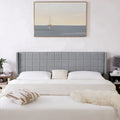 Javlergo Adjustable Upholstered Wingback Headboard for Queen/King Size Beds with Double Nailhead Trim