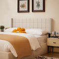 Javlergo Adjustable Upholstered Wingback Headboard for Queen/King Size Beds with Double Nailhead Trim