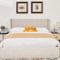 Javlergo Adjustable Upholstered Wingback Headboard for Queen/King Size Beds with Double Nailhead Trim