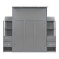Murphy Bed with Storage Shelves Drawers and Foldable Cabinet Design