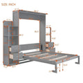 Merax Murphy Bed with Shelves, Drawers, and Integrated LED Lighting