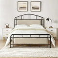 HULALA HOME Eufemia Industrial 62-Inch High Headboard Metal Platform Bed Frame