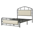 HULALA HOME Eufemia Industrial 62-Inch High Headboard Metal Platform Bed Frame