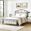 HULALA HOME Eufemia Industrial 62-Inch High Headboard Metal Platform Bed Frame