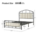 HULALA HOME Eufemia Industrial 62-Inch High Headboard Metal Platform Bed Frame