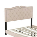 Modern Velvet Queen Size Upholstered Bed Frame with Tufted Headboard and Rivet Accents