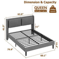 Queen Bed Frame Featuring USB Charging Ports