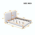 Queen-Sized Polyester Platform Bed Featuring Dual Oversized Headrests