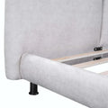 Queen-Sized Polyester Platform Bed Featuring Dual Oversized Headrests