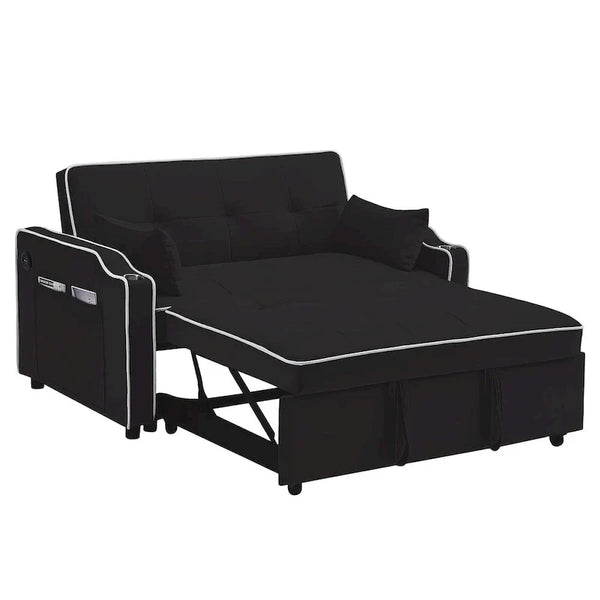3-in-1 Modern Velvet Sleeper Sofa Bed: Convertible Loveseat with Pull-Out Bed