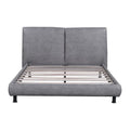 Queen Platform Bed with Dual Oversized Headrests