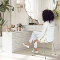 Versatile White Dresser and Vanity Table with 8 Spacious Drawers
