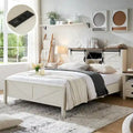 Farmhouse Full Bed Frame with Storage Shelves and Built-in Charging Station