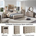 Farmhouse Full Bed Frame with Storage Shelves and Built-in Charging Station