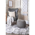 Nuloom York Classic Solid Knitted Jute Ottoman Pouf
