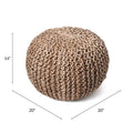 Nuloom York Classic Solid Knitted Jute Ottoman Pouf