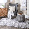Nuloom York Classic Solid Knitted Jute Ottoman Pouf