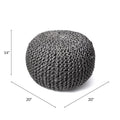 Nuloom York Classic Solid Knitted Jute Ottoman Pouf