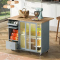 Merax Spacious Kitchen Island Cart with Adjustable Shelf and Dual Drawers