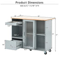Merax Spacious Kitchen Island Cart with Adjustable Shelf and Dual Drawers