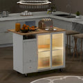 Merax Spacious Kitchen Island Cart with Adjustable Shelf and Dual Drawers