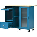 Merax Spacious Kitchen Island Cart with Adjustable Shelf and Dual Drawers