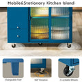 Merax Spacious Kitchen Island Cart with Adjustable Shelf and Dual Drawers