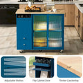 Merax Spacious Kitchen Island Cart with Adjustable Shelf and Dual Drawers