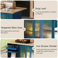 Merax Spacious Kitchen Island Cart with Adjustable Shelf and Dual Drawers