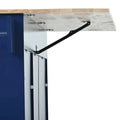 Mobile Kitchen Island on Wheels with Drop Leaf and Solid Wood Top